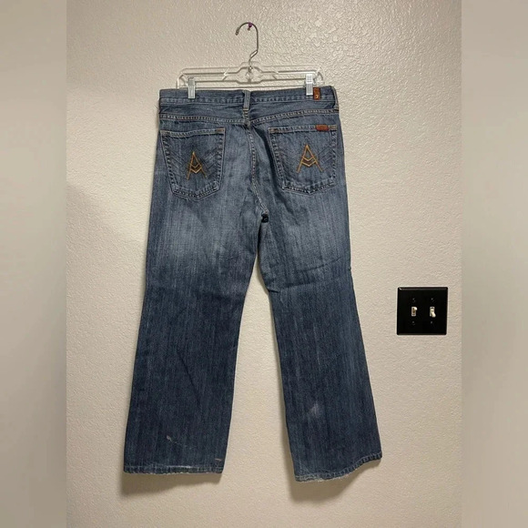 7 For All Mankind  Men's Relax Fit Button Fly Jeans Size 34 - Picture 6 of 9